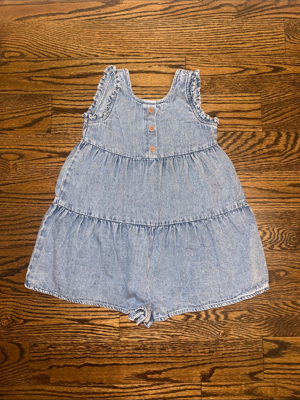 Cat & Jack Light Blue Denim Tiered Romper